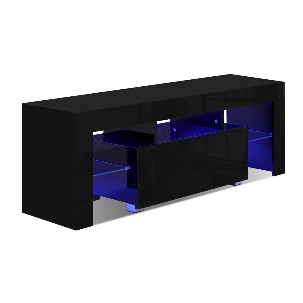 Artiss Cabinet Entertainment Unit Stand RGB LED Gloss Furniture 130cm –
