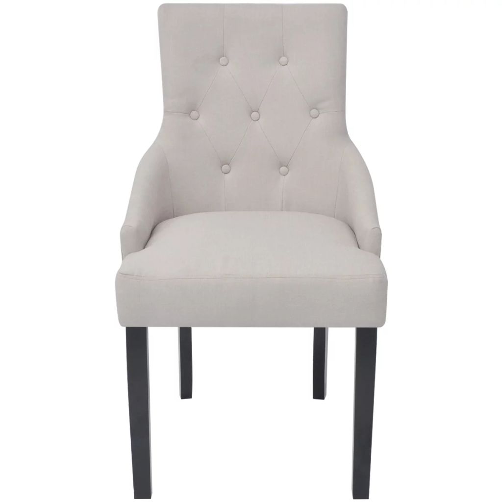 cream tufted dining chair